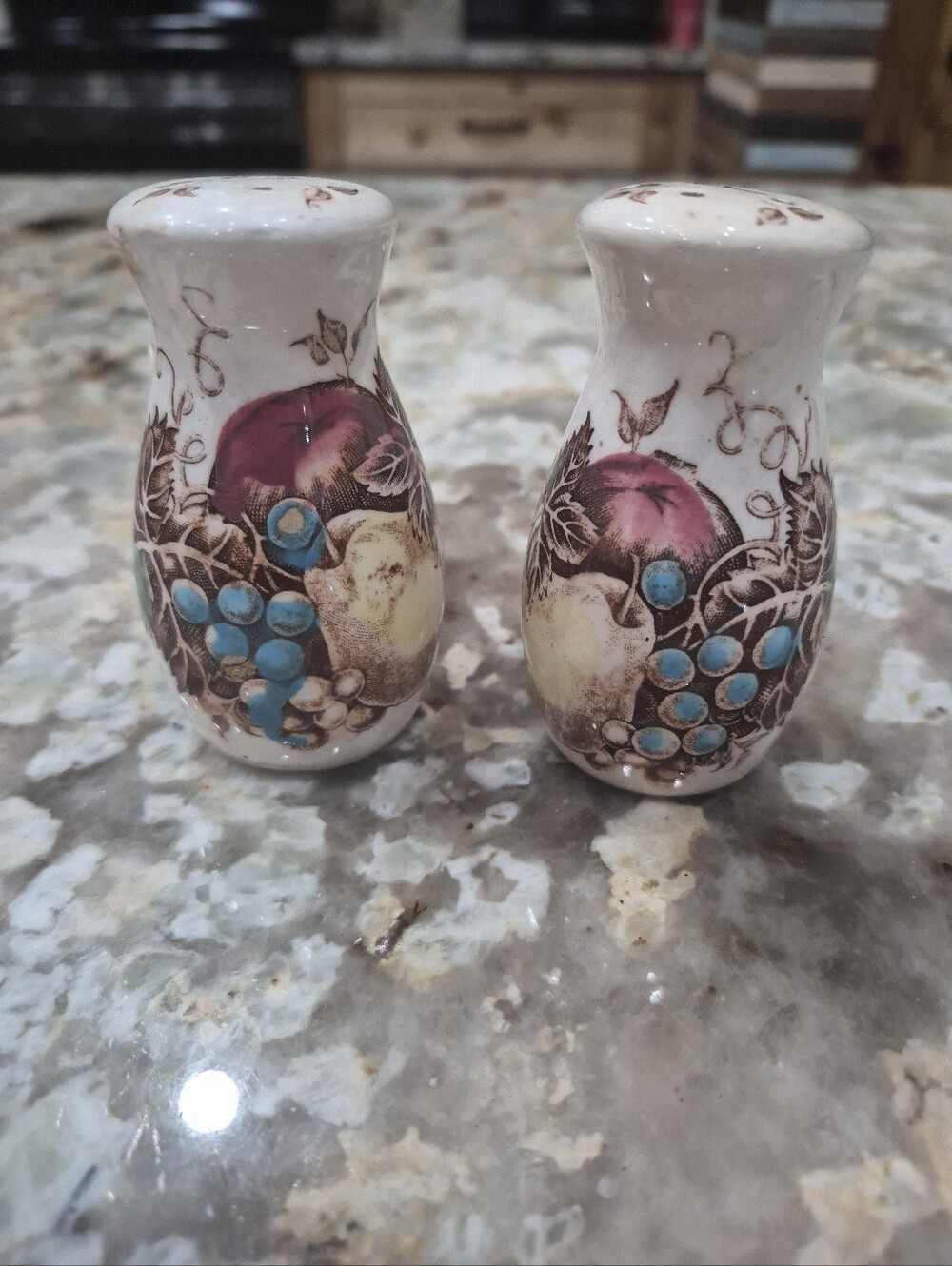 Vintage Johnson Brothers Transferware Autumn's Delight Salt & Pepper Shakers
